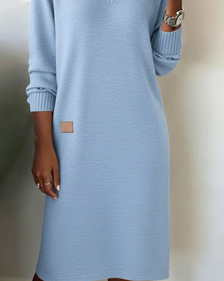 Light blue knitted dress from the side