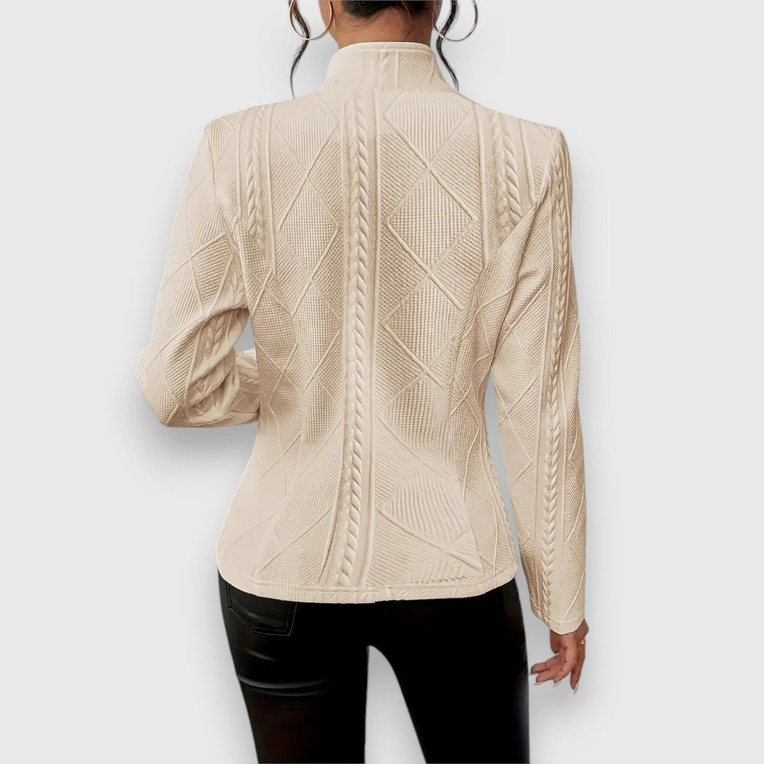 Knit Blazer in beige, back view