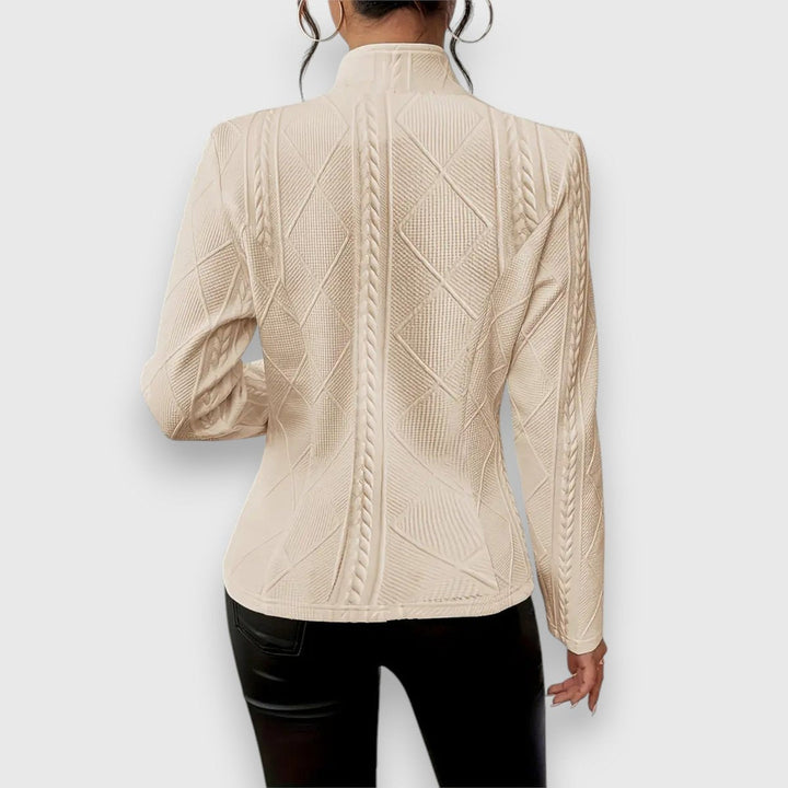 Knit Blazer in beige, back view