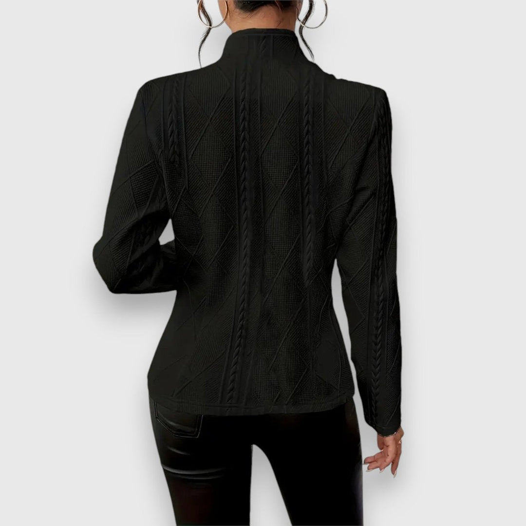 Knit Blazer in black, back view