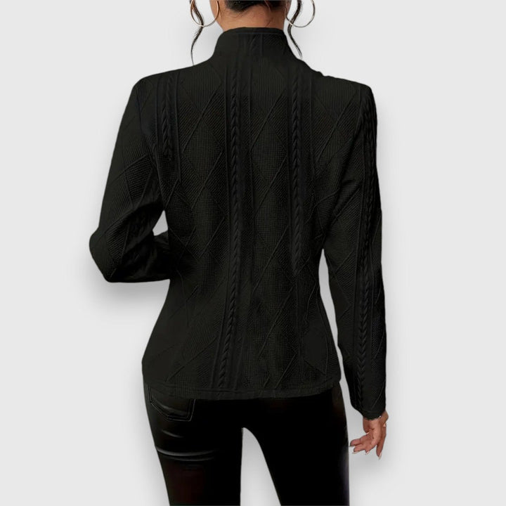 Knit Blazer in black, back view
