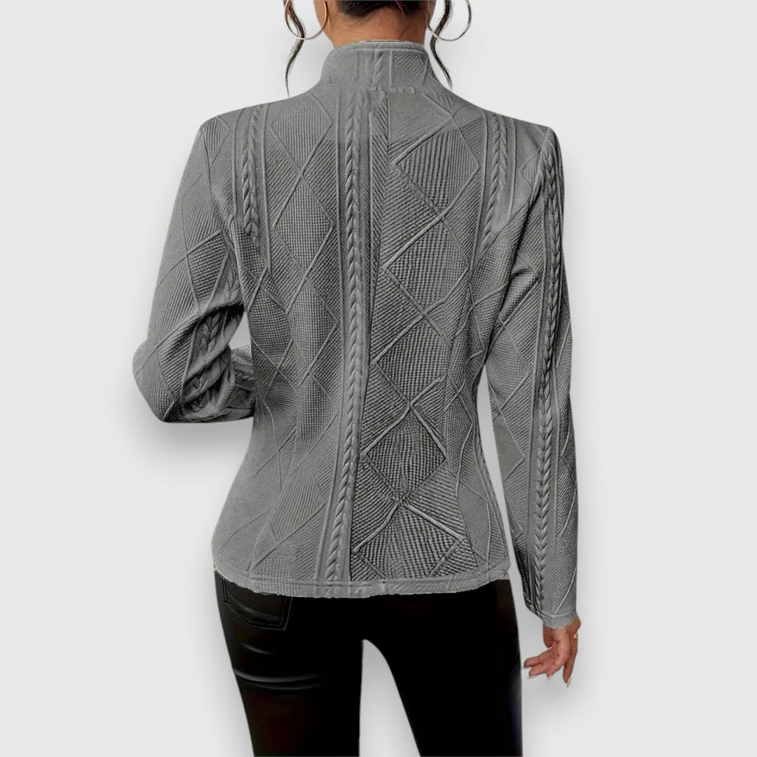 Knit Blazer in grey, back view