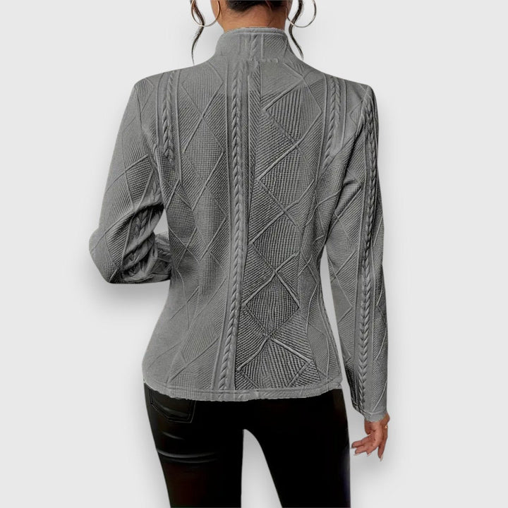 Knit Blazer in grey, back view