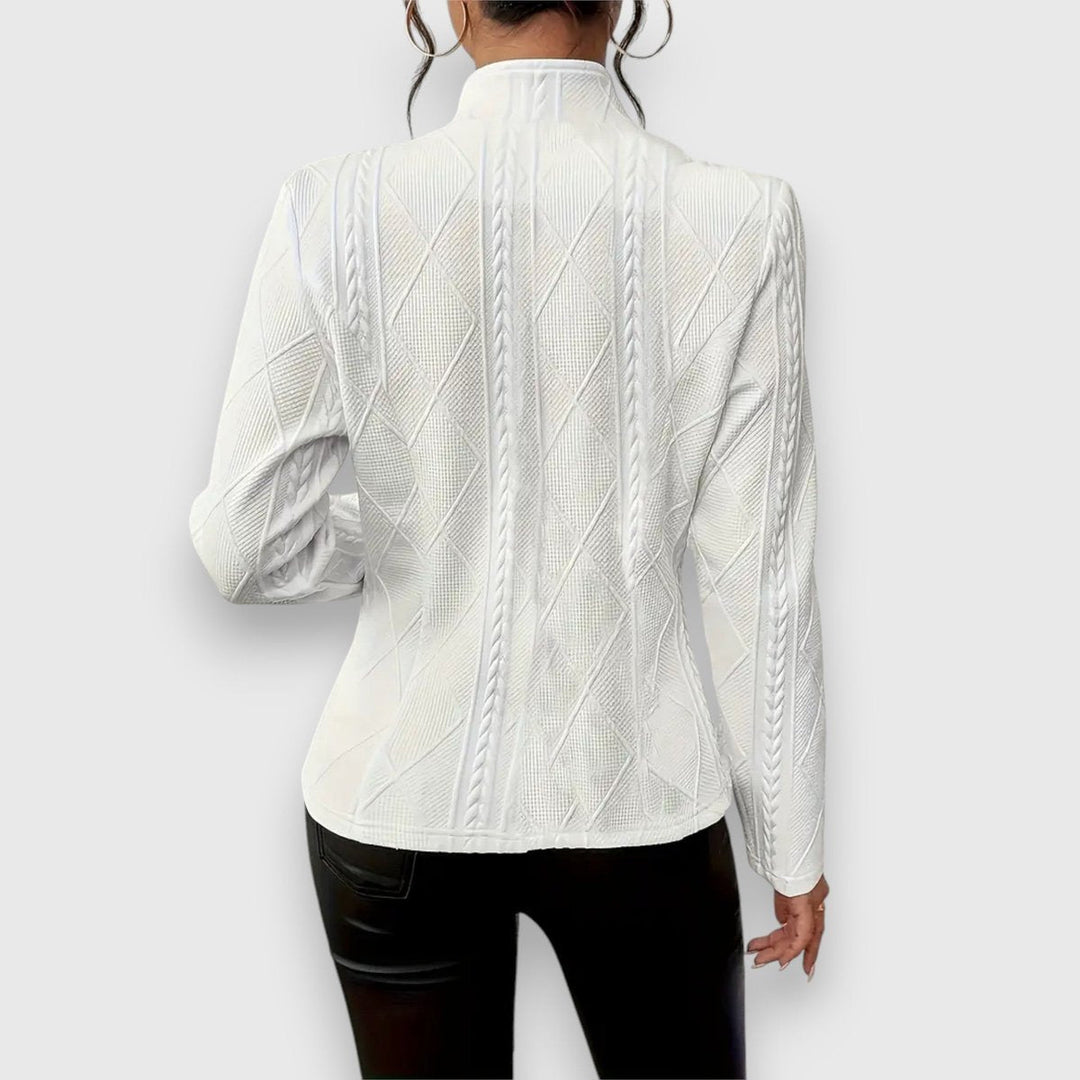 Knit Blazer in white, back view