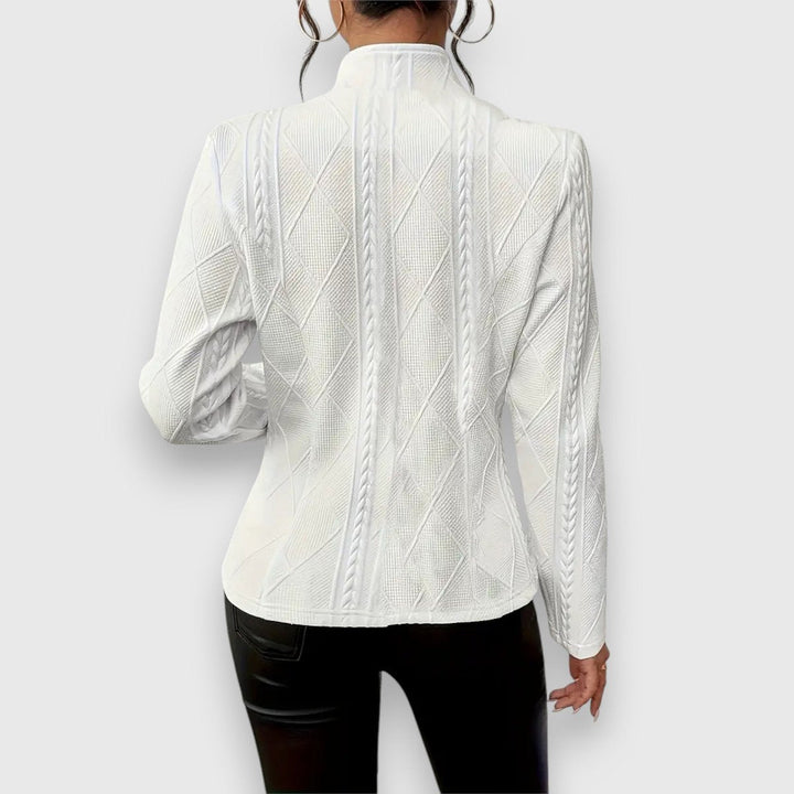 Knit Blazer in white, back view