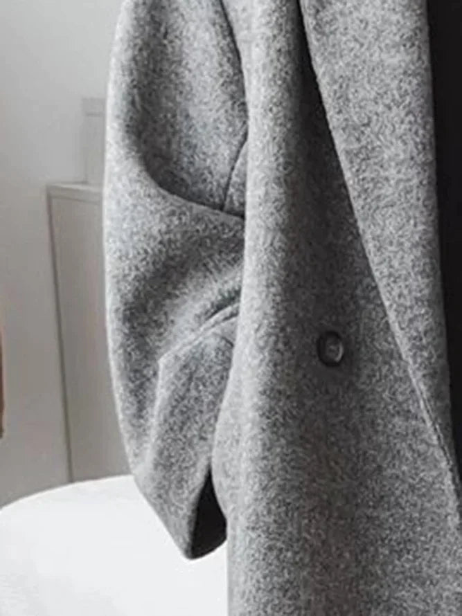 Women's oversized coat, notch lapel longline overcoat, view 1