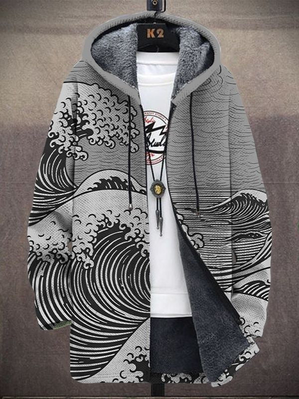 Grey version with the wave drawn in black on a soft grey base