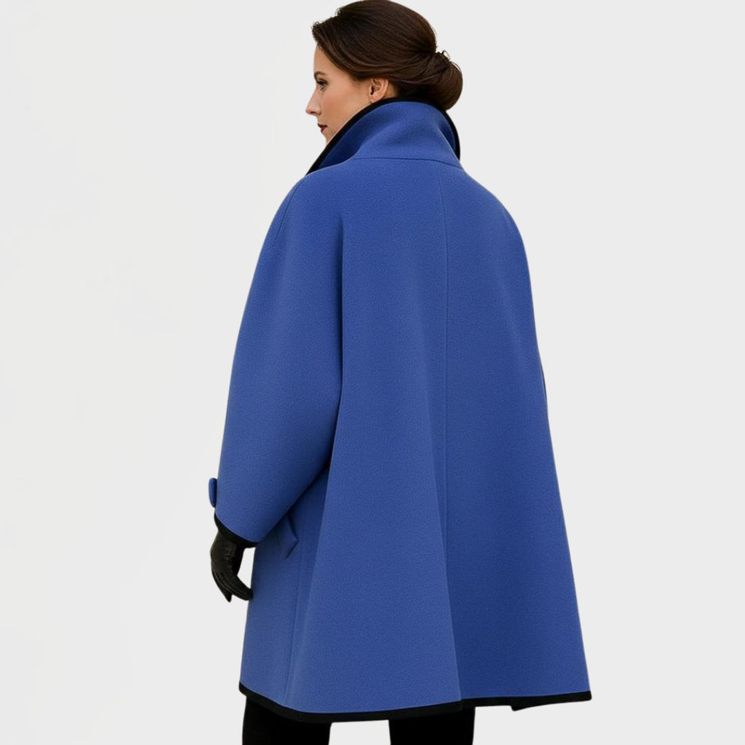 Swing Coat in blue, back view
