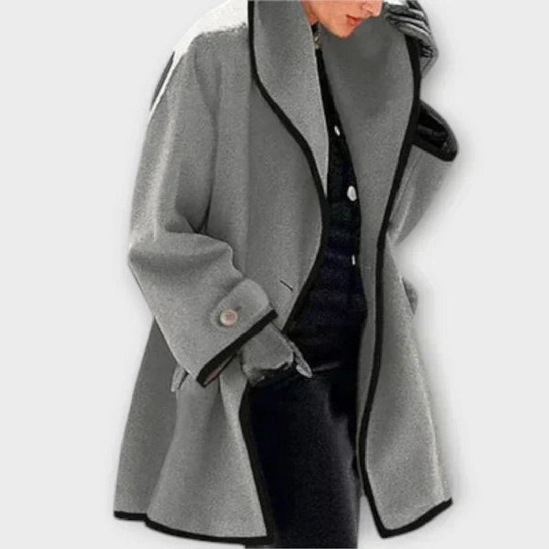 Swing Coat in grey, on model