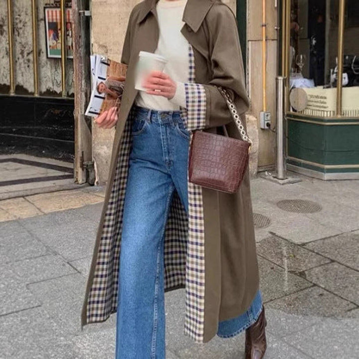 Trench Coat in khaki, on model, view 2