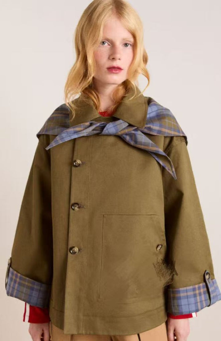 Utility Jacket in olive, on model, view 3