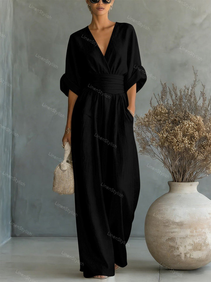 Women's jumpsuit, v neck cinched waist, view 11