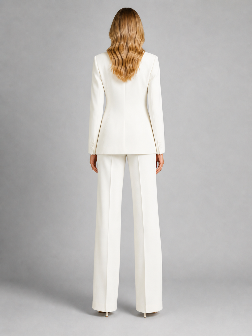 Women's trouser suit, single button blazer two piece, view 1